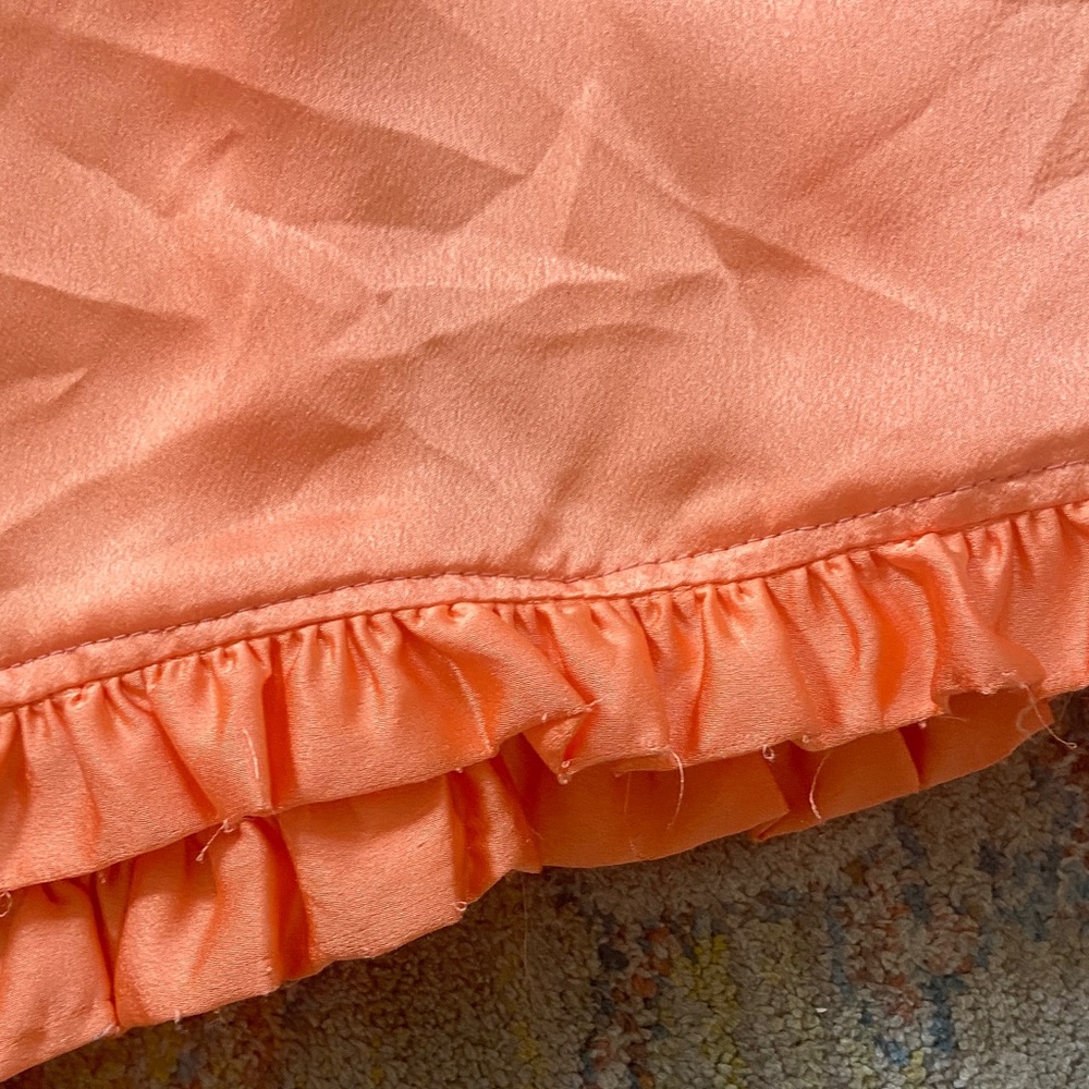 Show Me Your MuMu Peach Satin Tiered Ruffle Maxi Dress - Picture 14 of 16